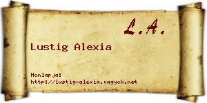 Lustig Alexia névjegykártya
